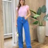 Blusa Feminina Tee Muscle Aurora Rosa Bebê - Fernanda Ramos Store