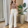 Blusa Regata Feminina Audrey Detalhe em Broche Dourado - Fernanda Ramos Store
