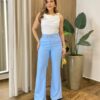 Blusa Regata Feminina Audrey Detalhe em Broche Dourado Off - Fernanda Ramos Store