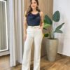 Blusa Regata Feminina Audrey Detalhe em Broche Dourado Preto - Fernanda Ramos Store