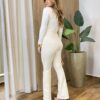 Body Feminino Daniella sem Bojo Manga Longa Detalhe em Argola Gelo - Fernanda Ramos Store