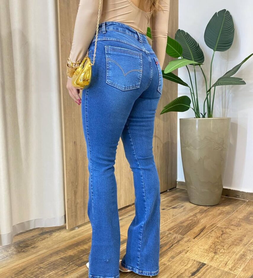 Calça Feminina Flare Cintura Alta Jeans 016803 - Fernanda Ramos Store
