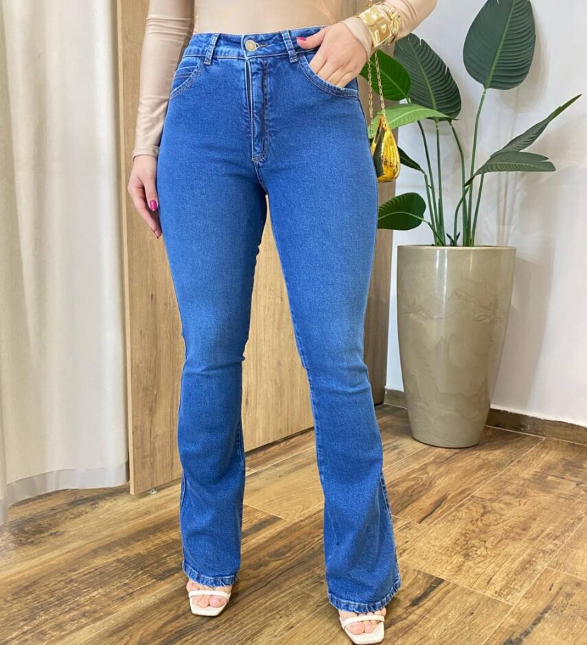Calça Feminina Flare Cintura Alta Jeans 016803 - Fernanda Ramos Store