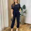 Calça Feminina Jogger com Amarração e Lastex Preta - Fernanda Ramos Store