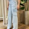 Calça Feminina Lica Jeans Wide Leg Cargo 11277C - Fernanda Ramos Store