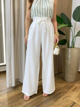 Calça Feminina Margareth Clochard Pantalona com Zíper e Amarração - Fernanda Ramos Store
