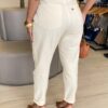Calça Feminina Mom Sarja com Cinto Areia 016420 - Fernanda Ramos Store
