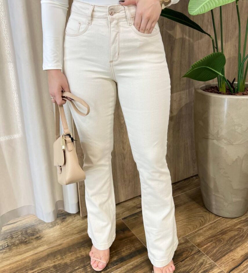 Calça Feminina Vick Flare Jeans Cru 27033 - Fernanda Ramos Store