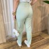 Calça Feminina Viscolinho Soraia Bolsos e Detalhe Barra Verde Mata - Fernanda Ramos Store