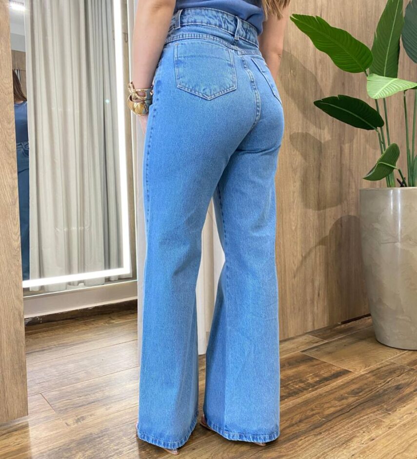 Calça Feminina Wide Leg Escarlate Jeans Médio 967 - Fernanda Ramos Store
