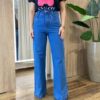 Calça Feminina Wide Leg Jeans Escuro com Bolsos 1260 - Fernanda Ramos Store