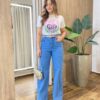 Calça Feminina Wide Leg Jeans Médio 1239B - Fernanda Ramos Store