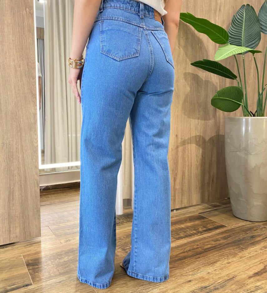 Calça Feminina Wide Leg Jeans Médio 1239B - Fernanda Ramos Store