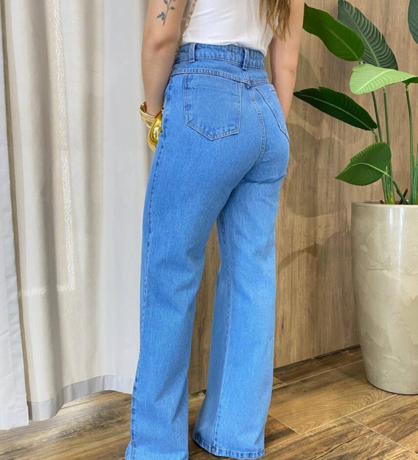 Calça Feminina Wide Leg Jeans Médio 927C - Fernanda Ramos Store