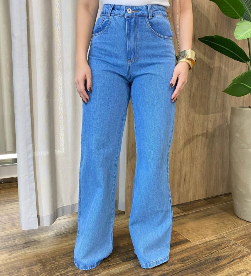 Calça Feminina Wide Leg Jeans Médio 927C - Fernanda Ramos Store