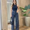 Calça Feminina Wide Leg Romana Preta 1190 - Fernanda Ramos Store