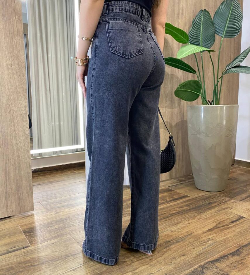 Calça Feminina Wide Leg Romana Preta 1190 - Fernanda Ramos Store