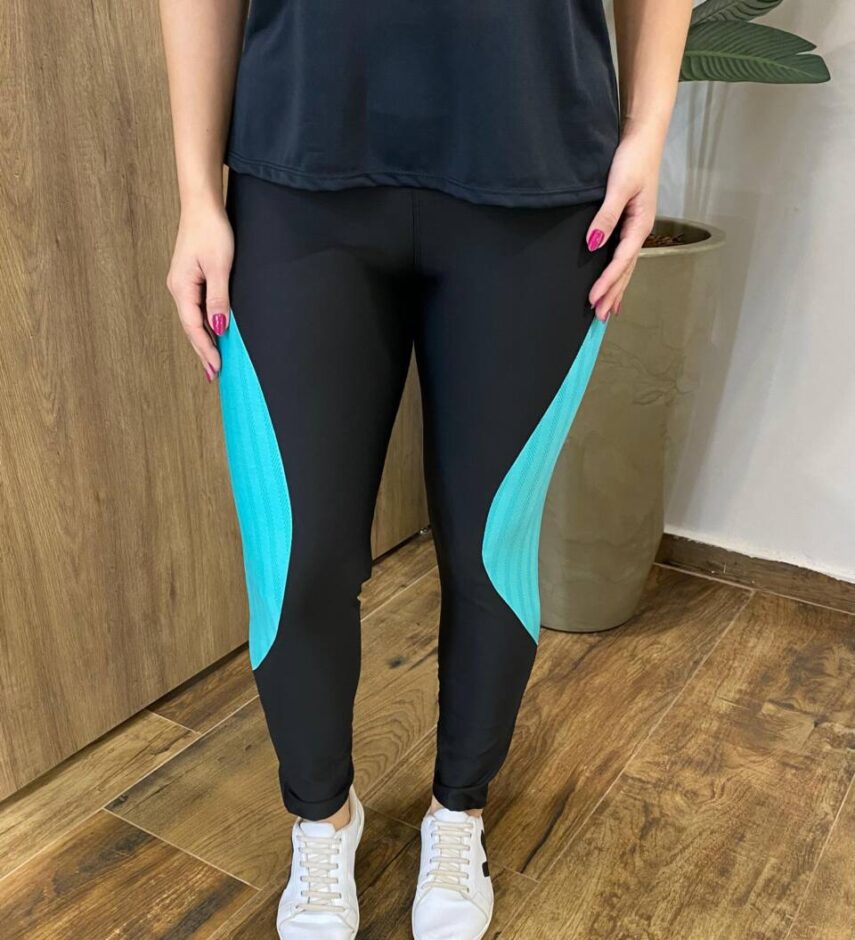 Calça Legging Feminina Fitness com Detalhe Verde - Fernanda Ramos Store