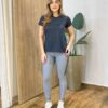 Calça Legging Feminina Fitness Detalhe Lateral Preto - Fernanda Ramos Store