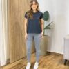 Calça Legging Feminina Fitness Mesclada Cinza - Fernanda Ramos Store