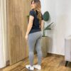 Calça Legging Feminina Fitness Mesclada Cinza - Fernanda Ramos Store