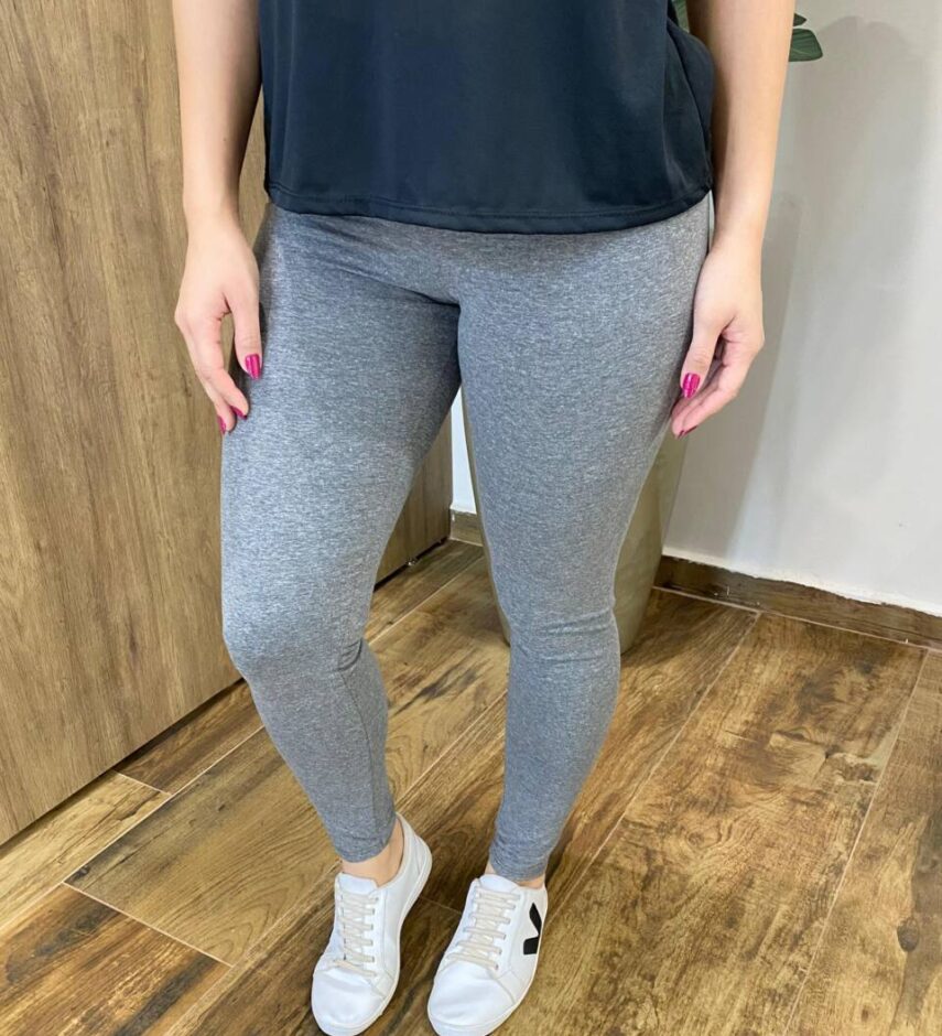 Calça Legging Feminina Fitness Mesclada Cinza - Fernanda Ramos Store