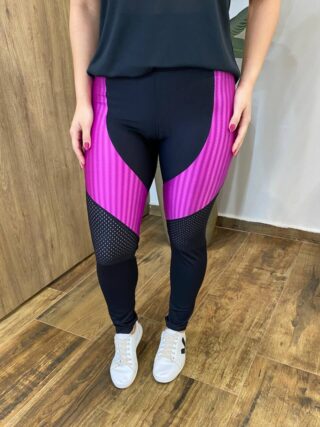 Calça Legging Feminina Fitness Transparência Lateral Fúcsia - Fernanda Ramos Store