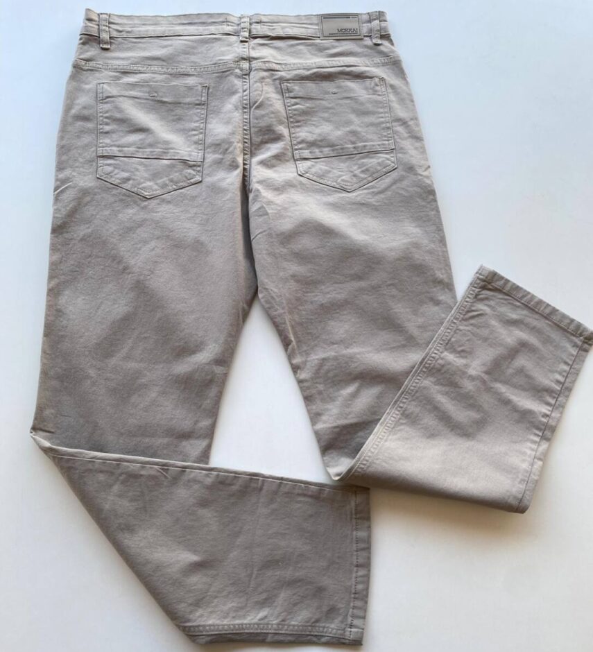 Calça Masculina Jeans com Detalhes Bege - Fernanda Ramos Store