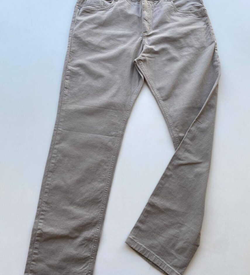 Calça Masculina Jeans com Detalhes Bege - Fernanda Ramos Store