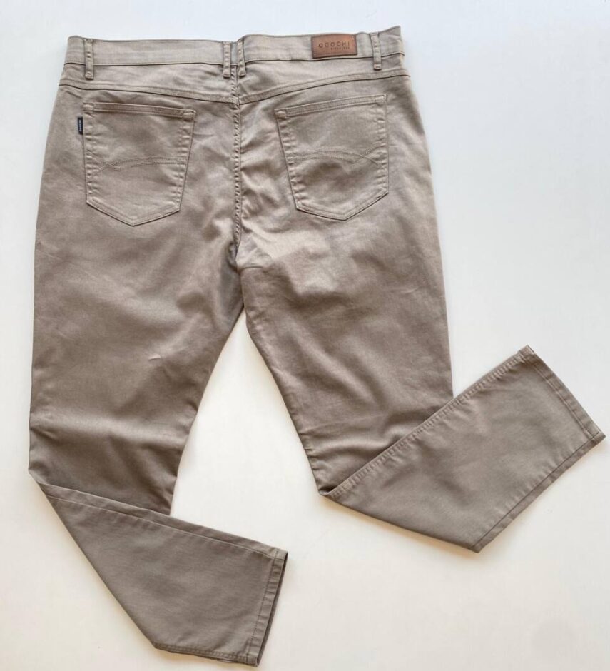 Calça Masculina Ogochi Plus Essencial Slim Color Bege Acinzentado - Fernanda Ramos Store