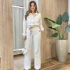 Camisa Feminina Jeans Manga Longa com Bolso Frontal 95416 - Fernanda Ramos Store