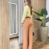 Camisa Feminina Social Alba Manga Longa Amarelo Mantega - Fernanda Ramos Store