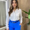Camisa Feminina Social Alba Manga Longa Off White - Fernanda Ramos Store
