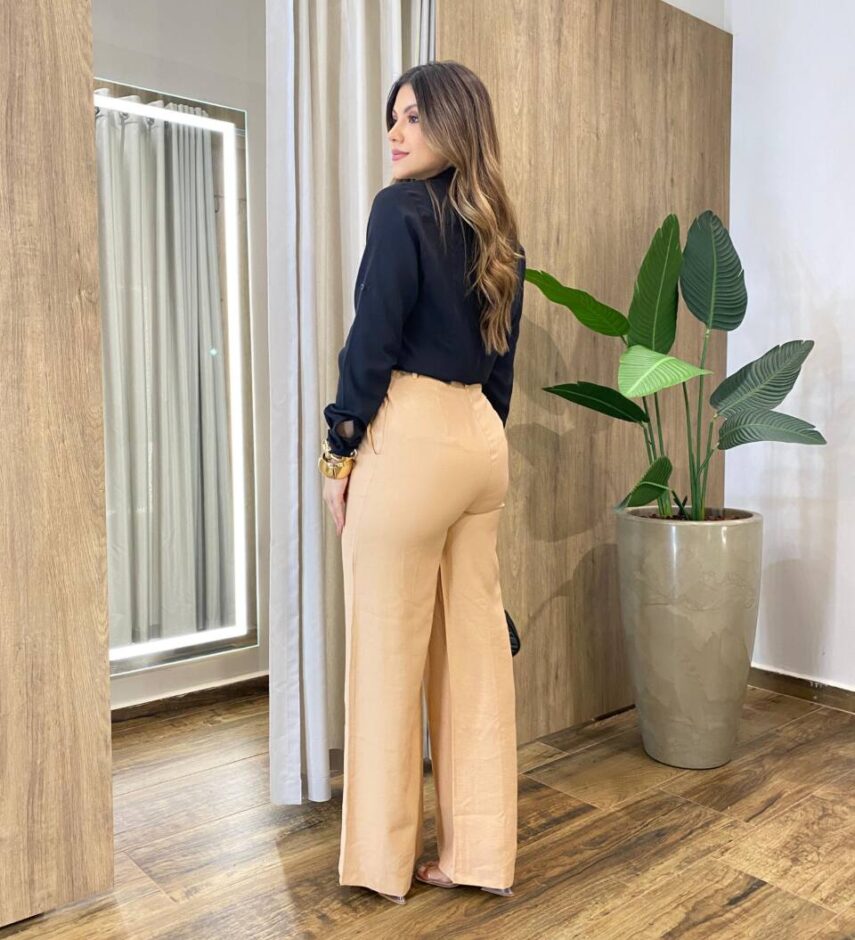 Camisa Feminina Social Alba Manga Longa Preta - Fernanda Ramos Store