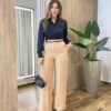 Camisa Feminina Social Alba Manga Longa Preta - Fernanda Ramos Store