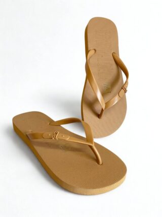Chinelo Feminino Canelado Santa Lolla Bege - Fernanda Ramos Store