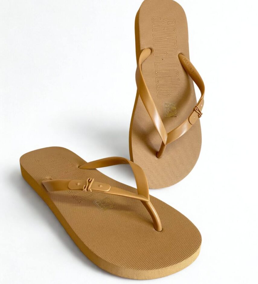Chinelo Feminino Canelado Santa Lolla Bege - Fernanda Ramos Store