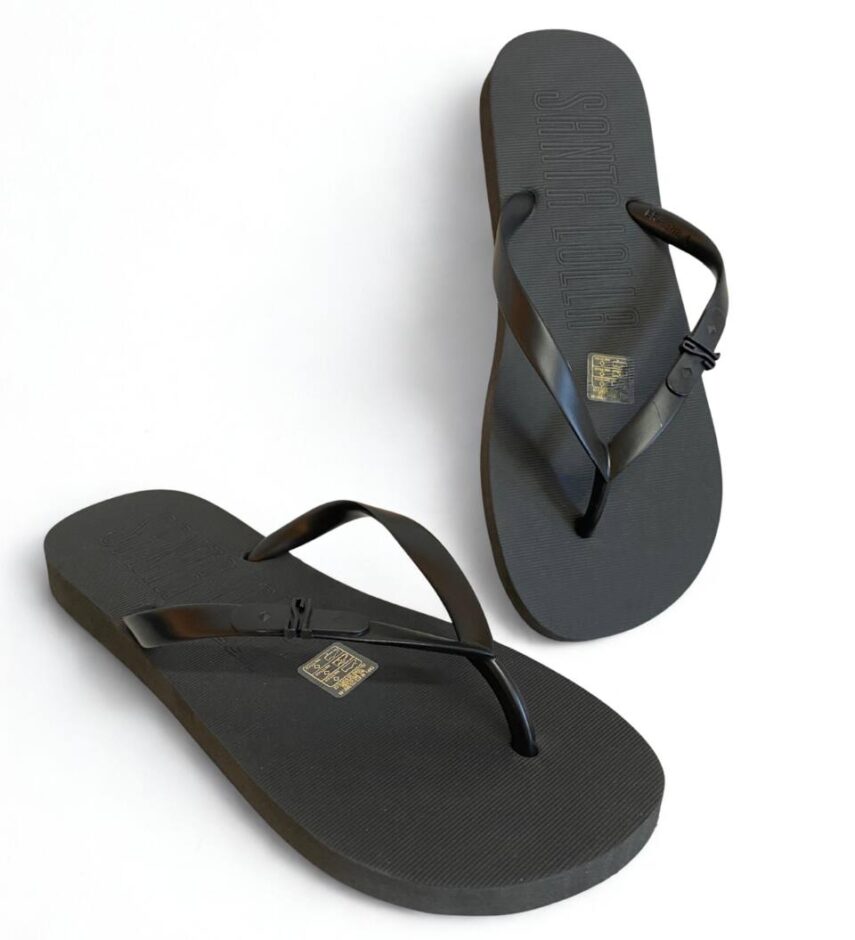 Chinelo Feminino Canelado Santa Lolla Preto - Fernanda Ramos Store
