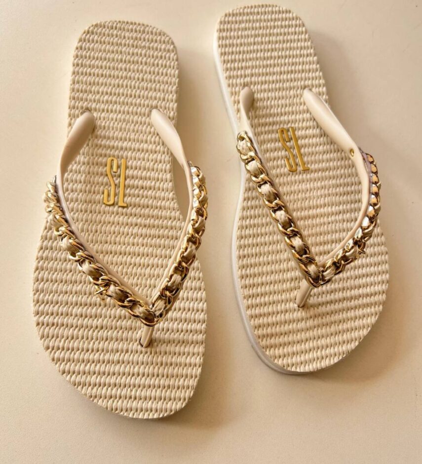 Chinelo Feminino Canoa Quebrada Santa Lolla Off White - Fernanda Ramos Store