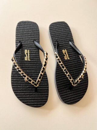 Chinelo Feminino Canoa Quebrada Santa Lolla Preto - Fernanda Ramos Store