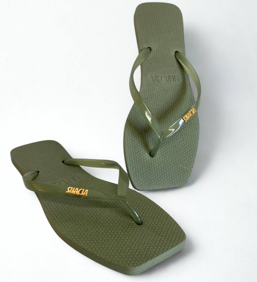 Chinelo Feminino Signature Verde - Fernanda Ramos Store