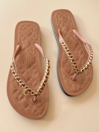 Chinelo Feminino Verniz Baked Santa Lolla Bege - Fernanda Ramos Store