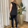 Colete Feminino Alfaiataria Liz Preto Bolso Falso Preto - Fernanda Ramos Store