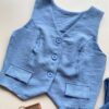 Colete Feminino Cassia sem Bojo Alfaiataria Azul - Fernanda Ramos Store