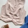 Colete Feminino Cassia sem Bojo Alfaiataria Nude - Fernanda Ramos Store