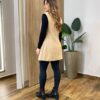 Colete Feminino Suede com Bolso e Botões Bege - Fernanda Ramos Store