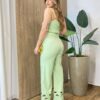 Conjunto Esme Cropped com Bojo e Calça Verde - Fernanda Ramos Store