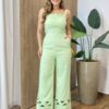 Conjunto Esme Cropped com Bojo e Calça Verde - Fernanda Ramos Store