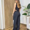 Conjunto Feminino Ana Body Cavado e Calça com Detalhes Preta - Fernanda Ramos Store