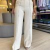 Conjunto Feminino Chloe Regata e Calça Detalhes Presponto Creme - Fernanda Ramos Store